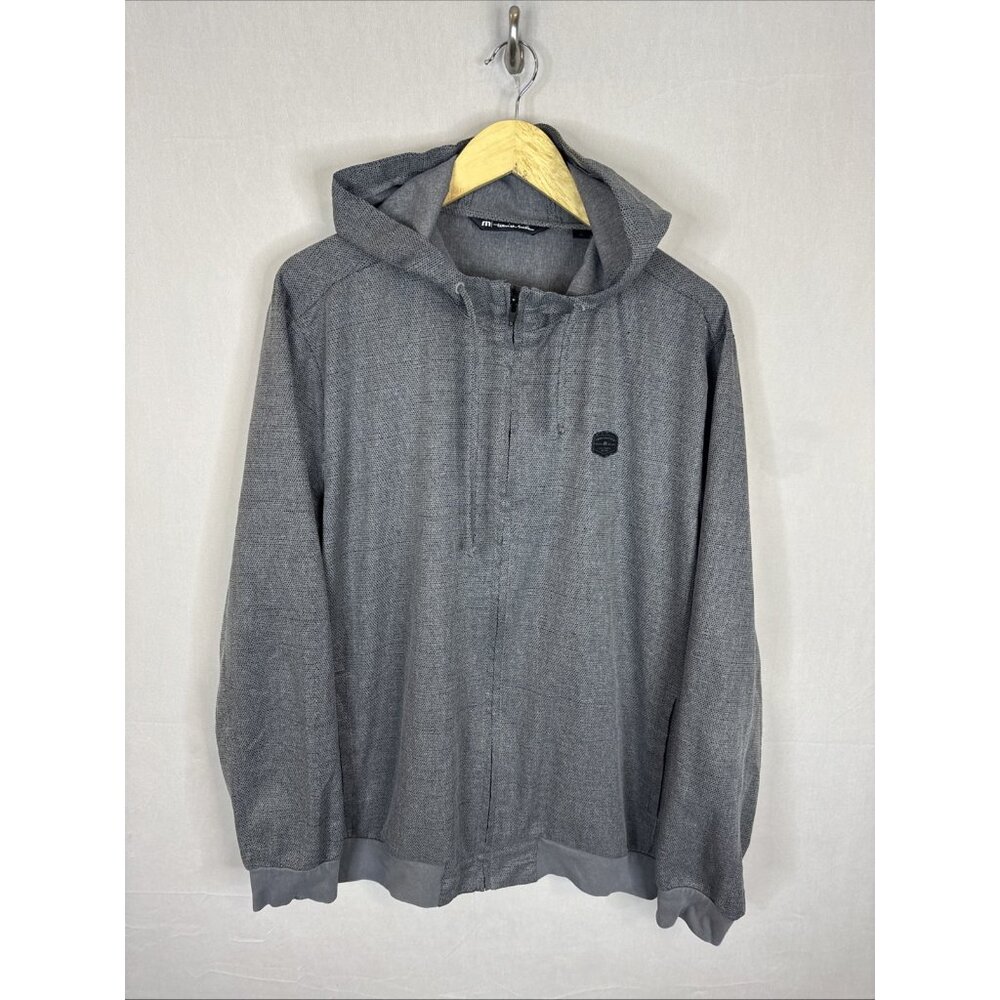 Travis Mathew Hoodie Mens L Gray Quarter Zip Pullover Stretch Golf‎ Casual